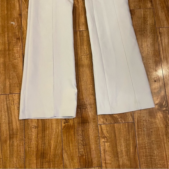 ZARA Women’s Glen Light Gray Flare Leg Slacks Side Zip Size Medium NWT - Picture 4 of 11